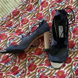 Jimmy Choo lace up denim pumps